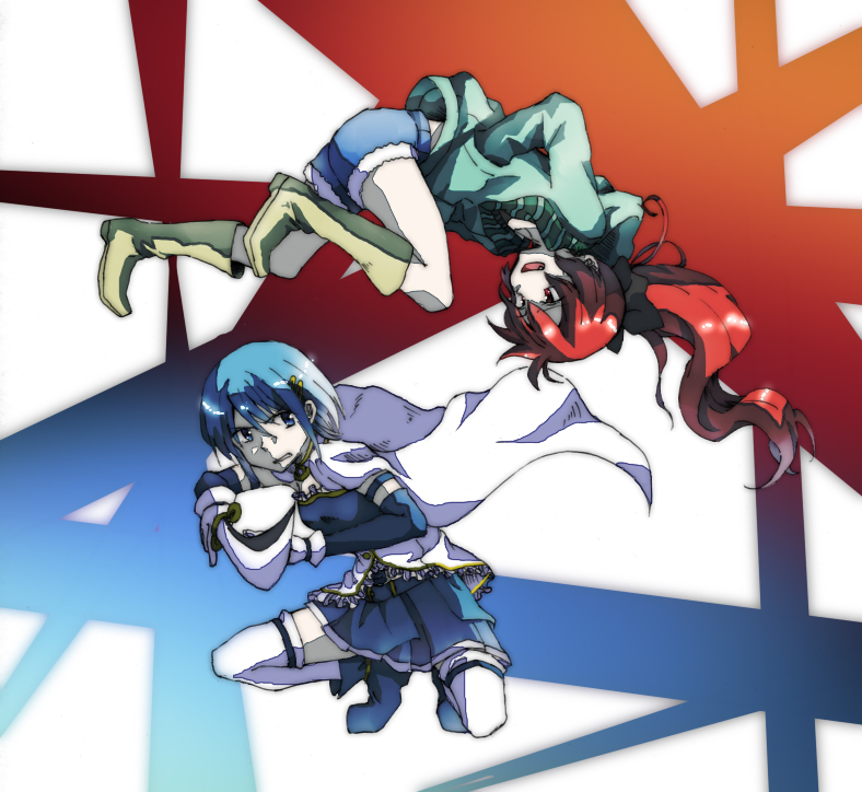 miki sayaka and sakura kyoko (mahou shoujo madoka magica) drawn by misocha