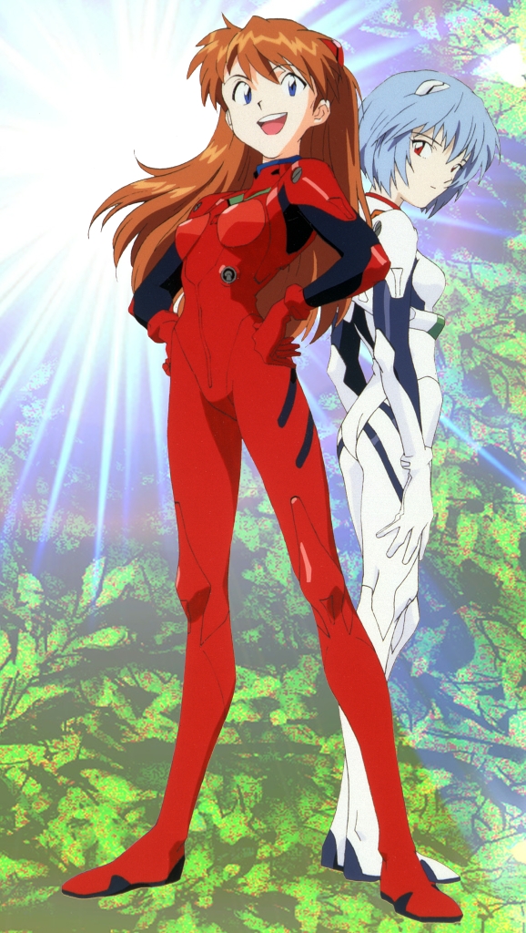 souryuu asuka langley and ayanami rei (neon genesis evangelion) drawn by hiramatsu_tadashi