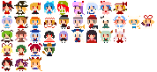 hakurei reimu, kirisame marisa, remilia scarlet, flandre scarlet, izayoi sakuya, and 31 more (touhou) drawn by mota