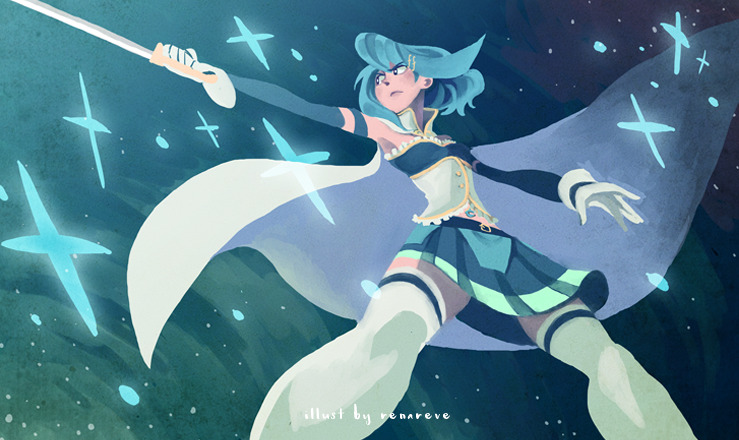 miki sayaka (mahou shoujo madoka magica) drawn by renareve