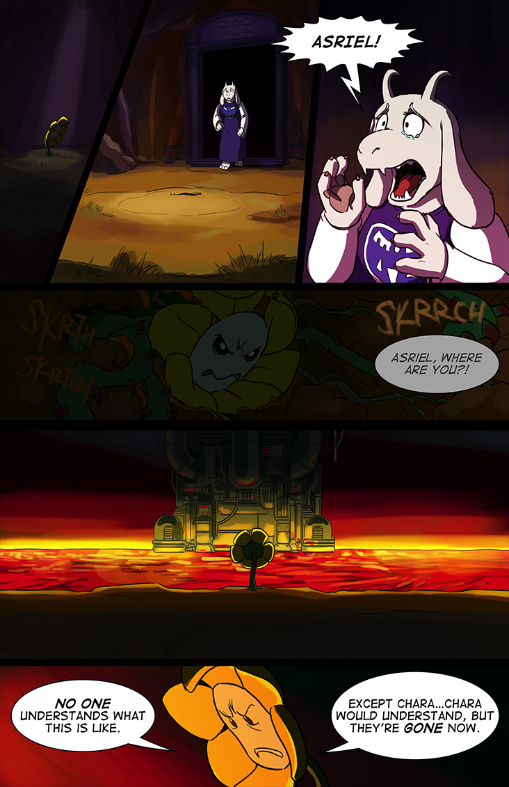 toriel and flowey (undertale) drawn by lynxgriffin