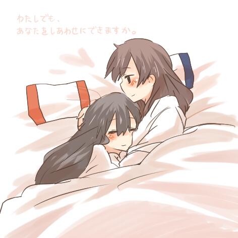 kaga and akagi (kantai collection) drawn by rebecca_(keinelove)