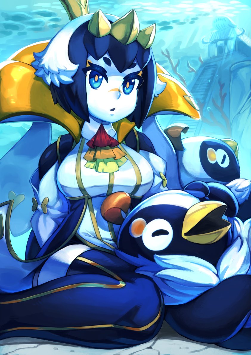 quacho queen and quacho (final fantasy and 1 more) drawn by koi_drake