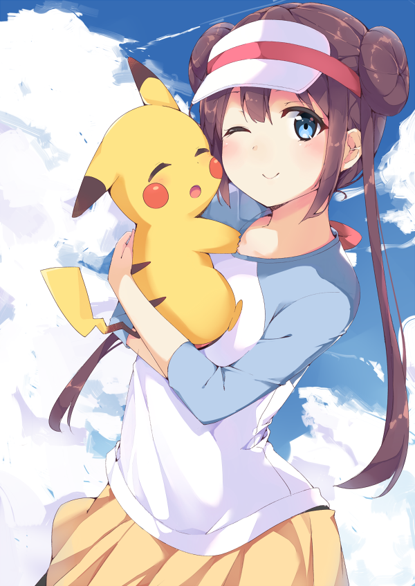 pikachu and rosa (pokemon and 2 more) drawn by chikuwa. | Danbooru