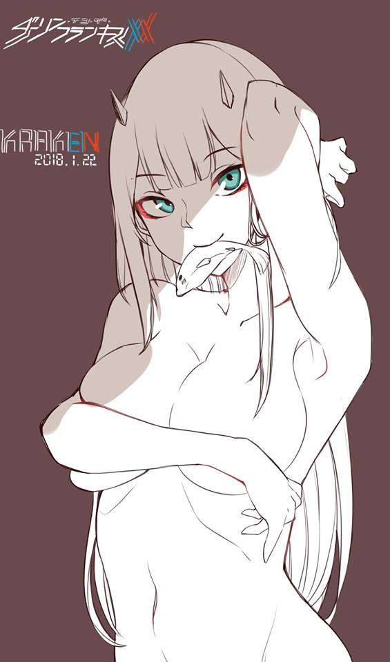 zero two (darling in the franxx) drawn by kuraken