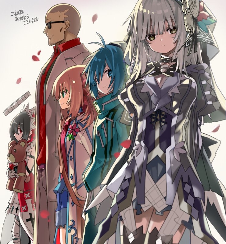 ryuzu, anchor, marie bell breguet, miura naoto, and halter (clockwork planet) drawn by shino_(eefy)