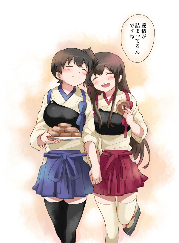 kaga and akagi (kantai collection) drawn by shakeko_(shake5)