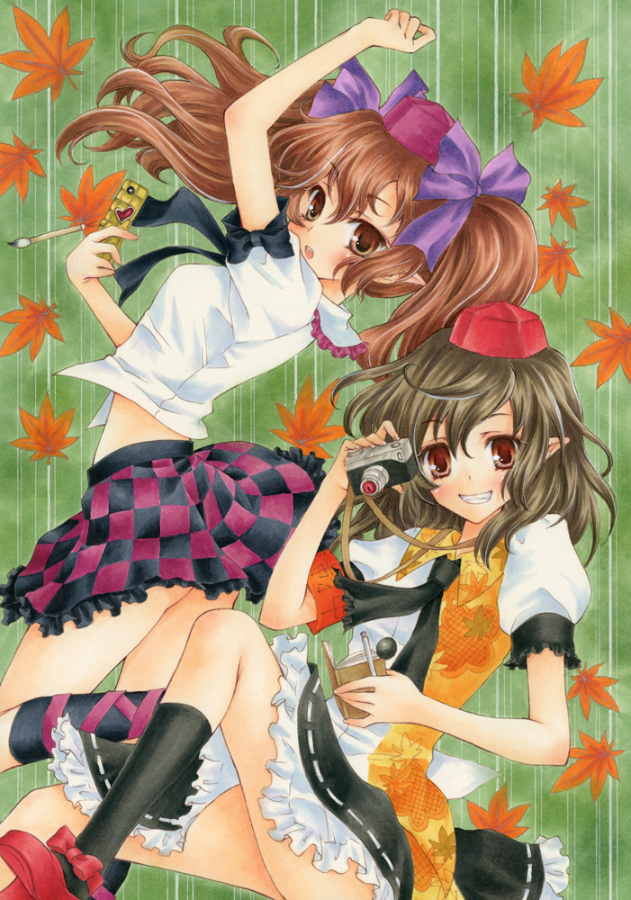 shameimaru aya and himekaidou hatate (touhou) drawn by aoi_yuuka_(ao_no_kokoro)