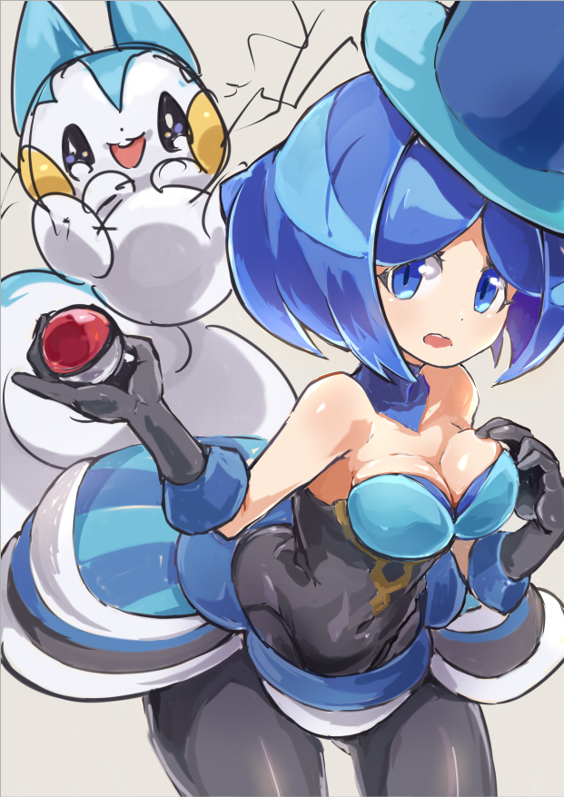 pachirisu and evelyn (pokemon and 1 more) drawn by pokoten_(pokoten718)