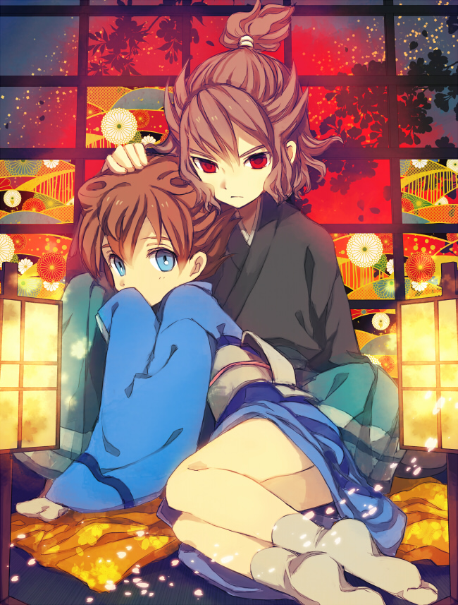 shindou takuto and matsukaze tenma (inazuma eleven and 2 more) drawn by aofujiake