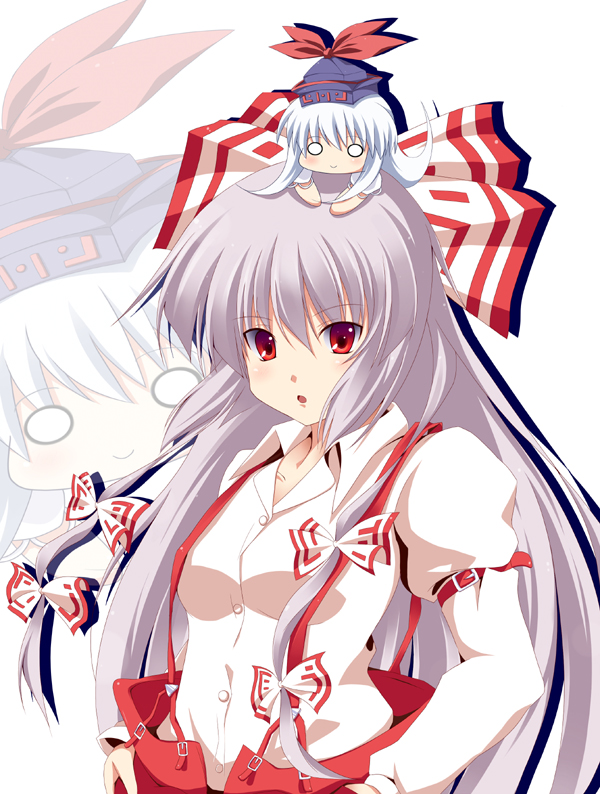 fujiwara no mokou and kamishirasawa keine (touhou) drawn by kurono_yuzuko