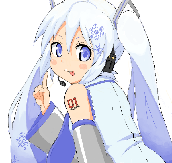 hatsune miku and yuki miku (vocaloid) drawn by goro