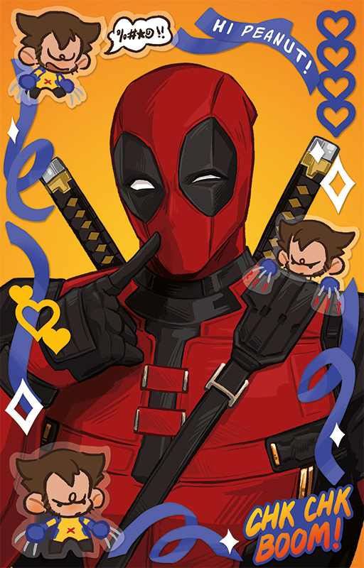 wolverine and deadpool (marvel and 4 more) drawn by gwindows22