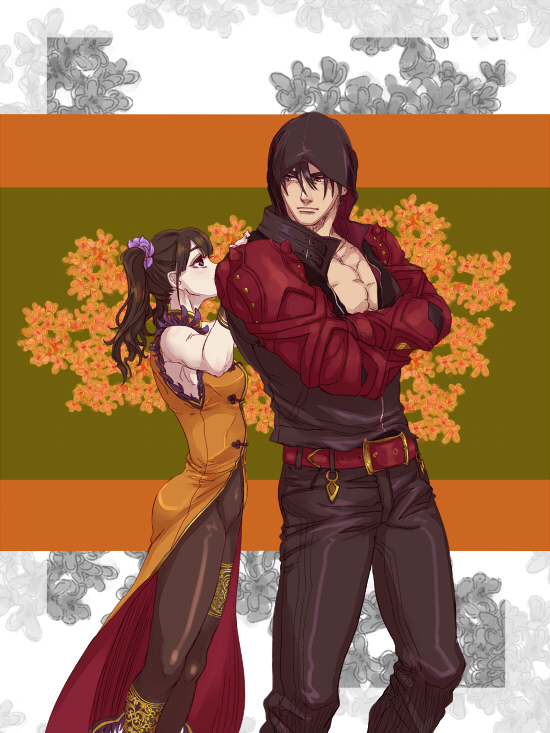 kazama jin and ling xiaoyu (tekken and 1 more) drawn by inuhiko_(istdog)