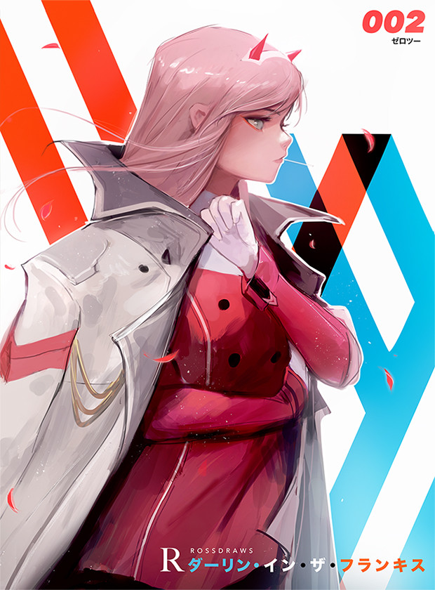 zero two (darling in the franxx) drawn by ross_tran