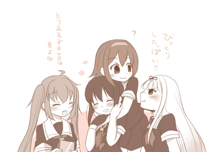 shigure, yuudachi, murasame, and shiratsuyu (kantai collection) drawn by hachi_(lgm)