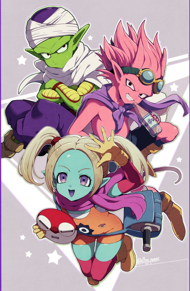 piccolo, beelzebub, pansy, and masked majin (dragon ball and 2 more) drawn by bb_m0024