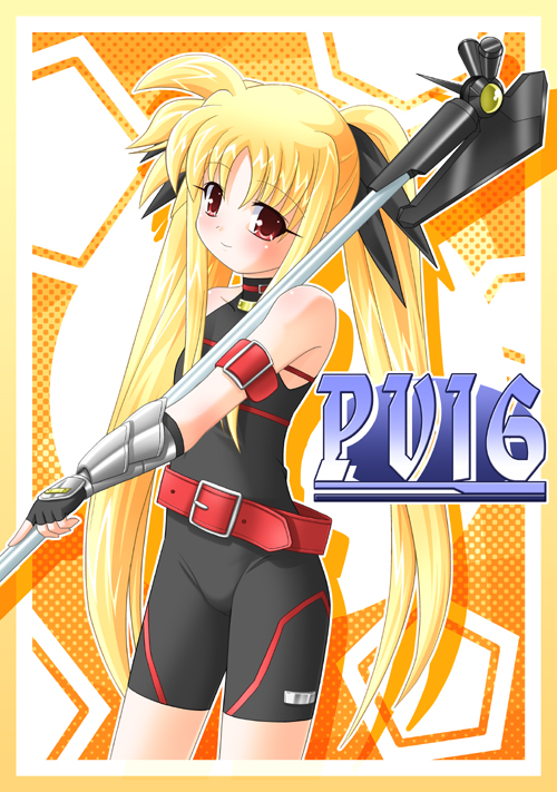 fate testarossa and bardiche (lyrical nanoha and 2 more) drawn by sumeragi_kou
