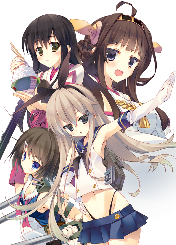 shimakaze, kongou, akagi, and maya (kantai collection) drawn by arikawa_satoru