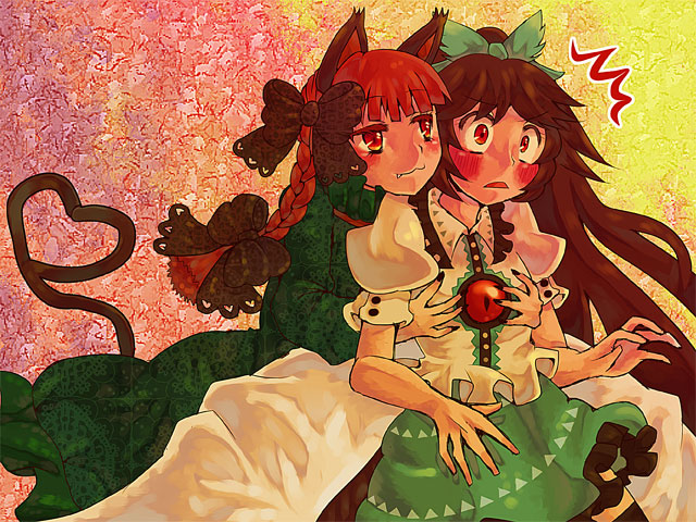 kaenbyou rin and reiuji utsuho (touhou) drawn by culotte_(hosenrock)