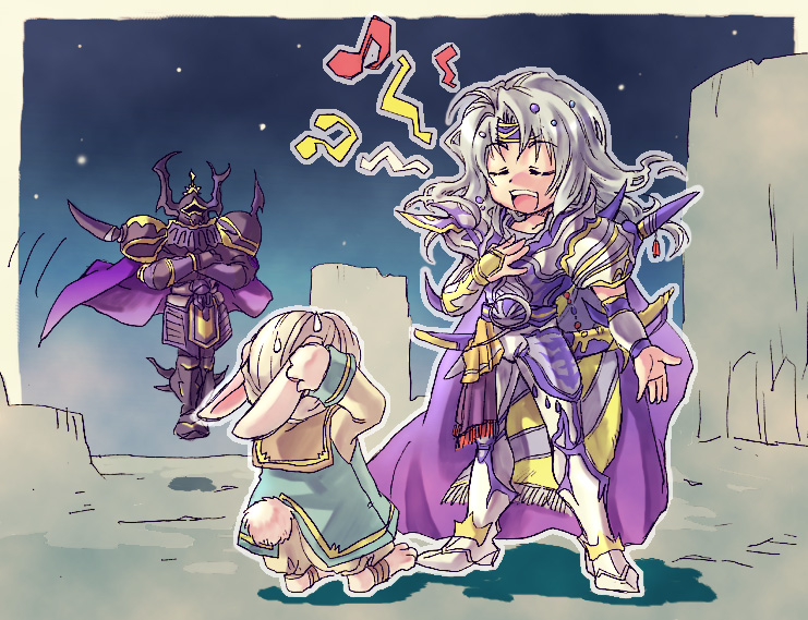 paladin, cecil harvey, golbez, and namingway (final fantasy and 1 more) drawn by bessend