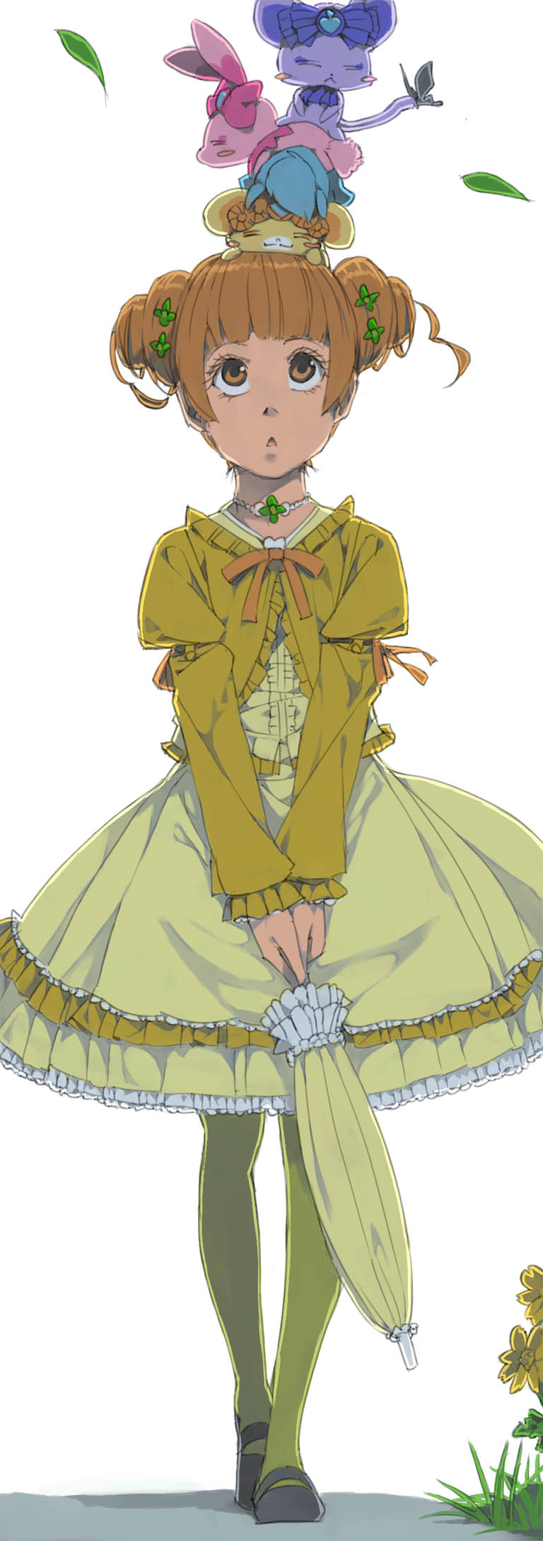yotsuba alice, davi, rakeru, sharuru, and rance (precure and 1 more) drawn by akinbo_(hyouka_fuyou)