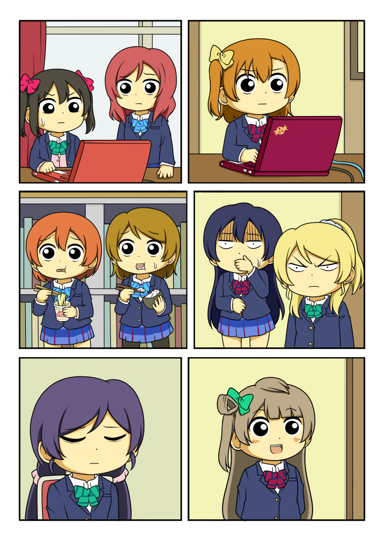 nishikino maki, tojo nozomi, sonoda umi, yazawa nico, ayase eli, and 4 more (love live! and 1 more) drawn by shiitake_nabe_tsukami