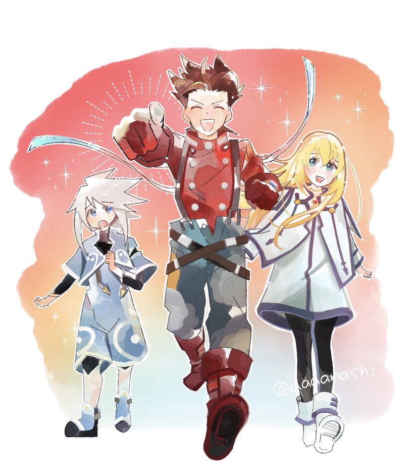colette brunel, lloyd irving, and genis sage (tales of and 1 more) drawn by aaaanashi