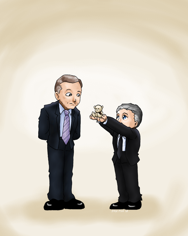 jon stewart and bill o'reilly (real life and 1 more) drawn by erinptah