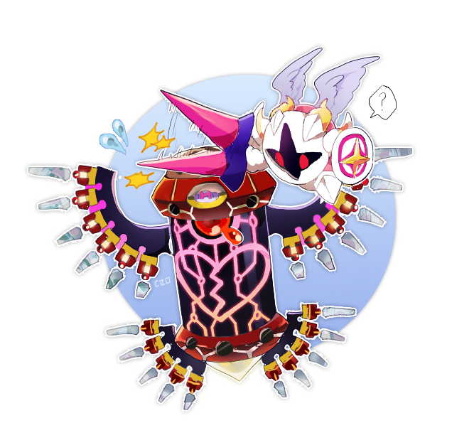 galacta knight, star dream, and star dream soul os (kirby and 1 more) drawn by nt_26