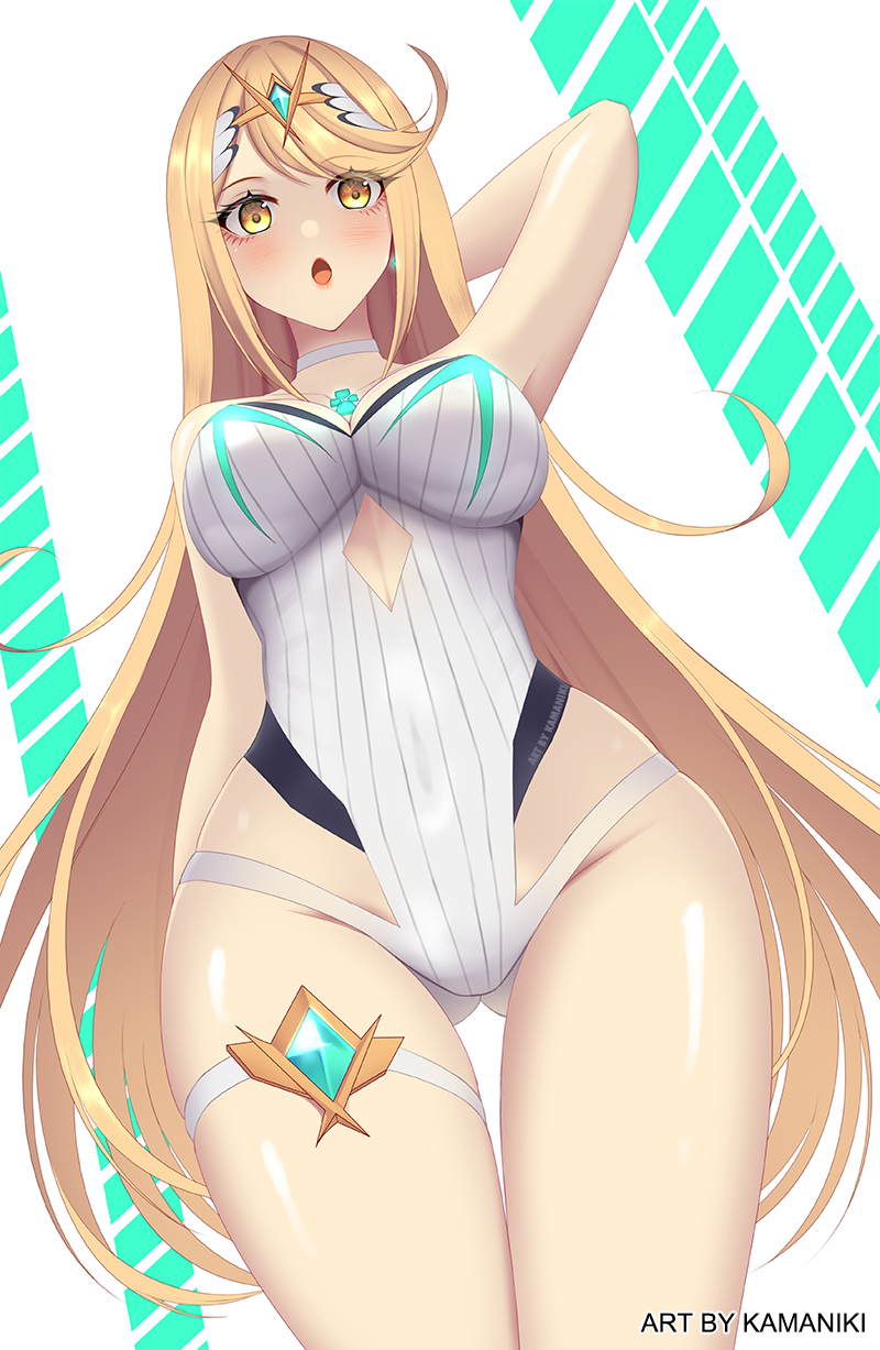 mythra (xenoblade chronicles and 1 more) drawn by kamaniki