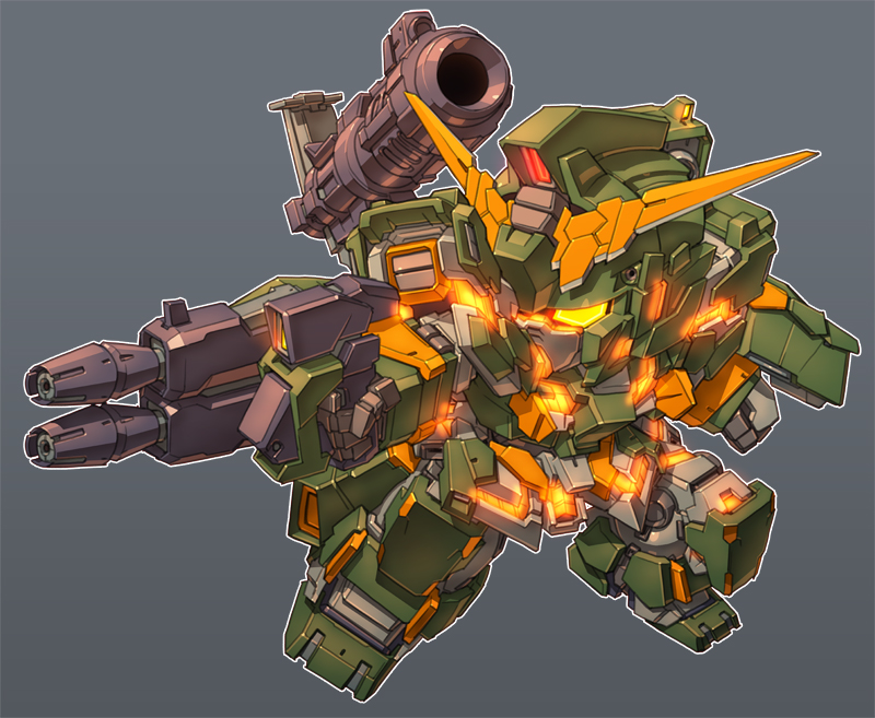 unicorn gundam and heavy full armor gundam (gundam and 3 more) drawn by susagane