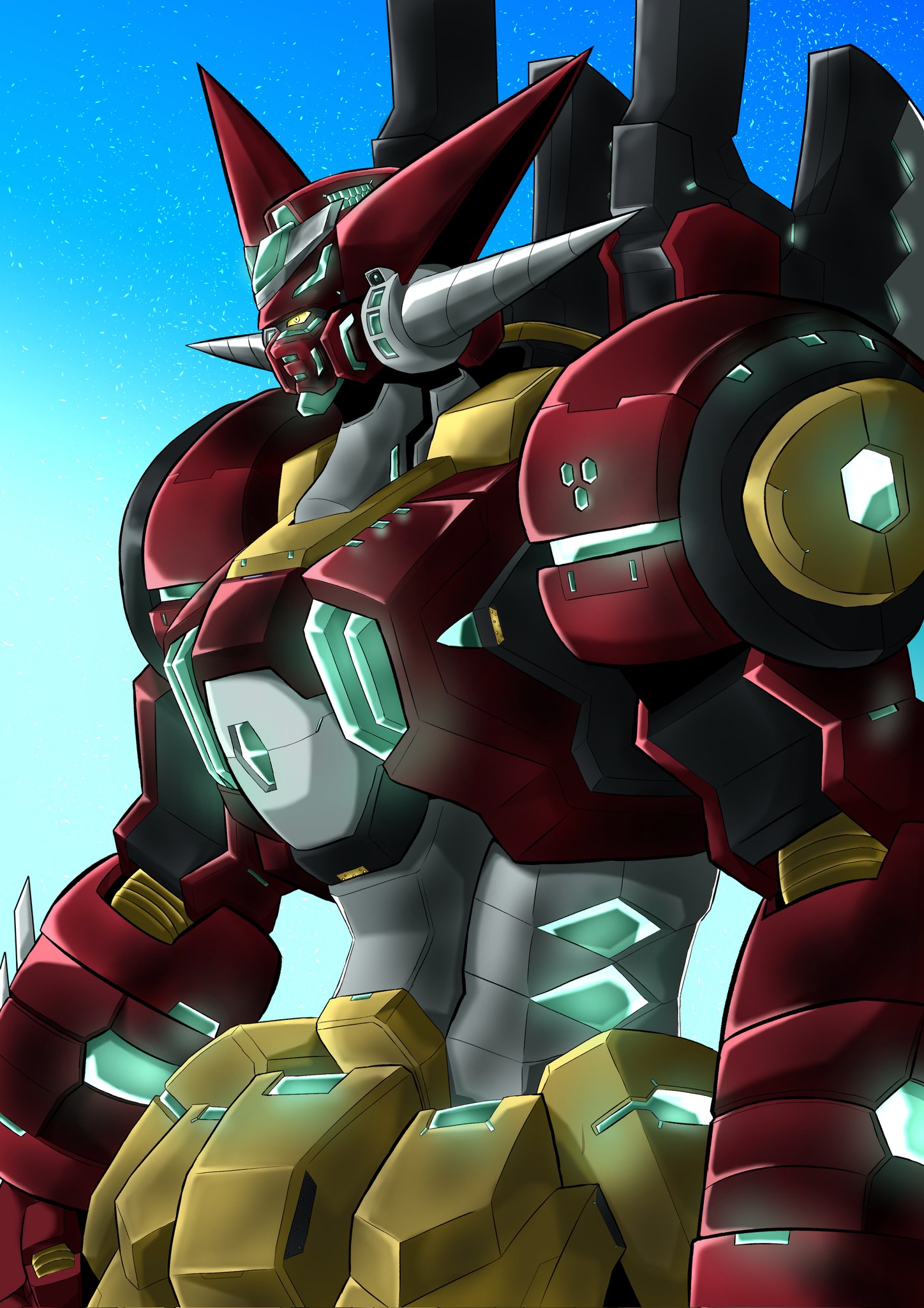Rx 78 2 And Getter 1 Gundam And 2 More Drawn By Akashi Ma Danbooru