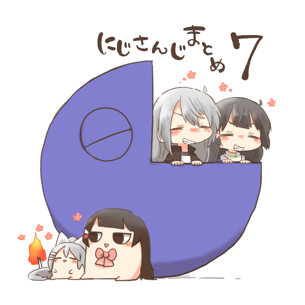 tsukino mito, higuchi kaede, kaede-chan, and mito-chan (nijisanji and 1 more) drawn by rebecca_(keinelove)