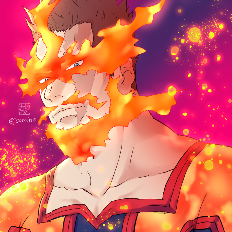 endeavor (boku no hero academia) drawn by isomine