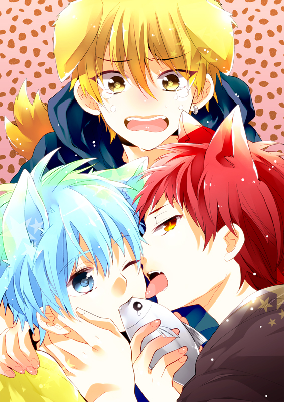 kuroko tetsuya, kise ryouta, and akashi seijuurou (kuroko no basuke) drawn by ichi_kotoko