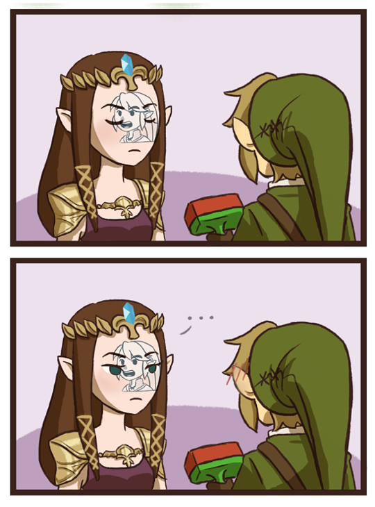 link and princess zelda (the legend of zelda and 1 more) drawn by chat-en-rose