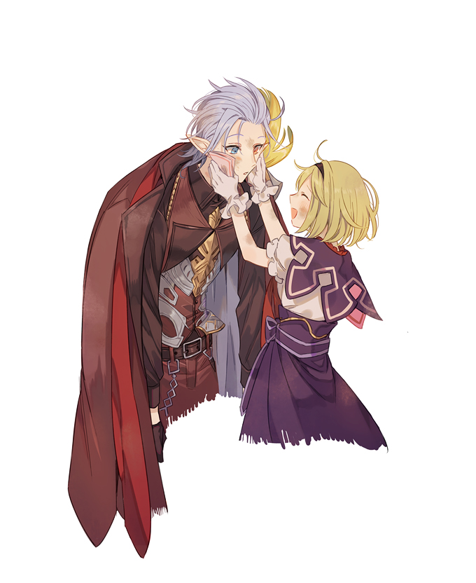djeeta, warlock, and grimnir (granblue fantasy) drawn by a082