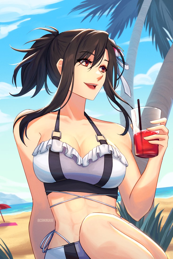 tifa lockhart (final fantasy and 3 more) drawn by caminukai