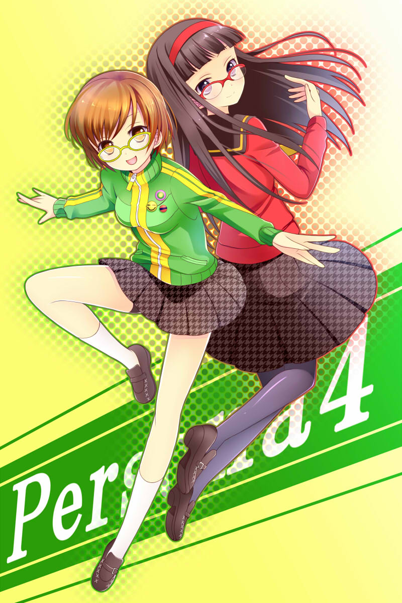 satonaka chie and amagi yukiko (persona and 1 more) drawn by nekosugi_(hoshi)