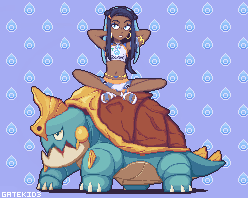 nessa and drednaw (pokemon and 1 more) drawn by gatekid3