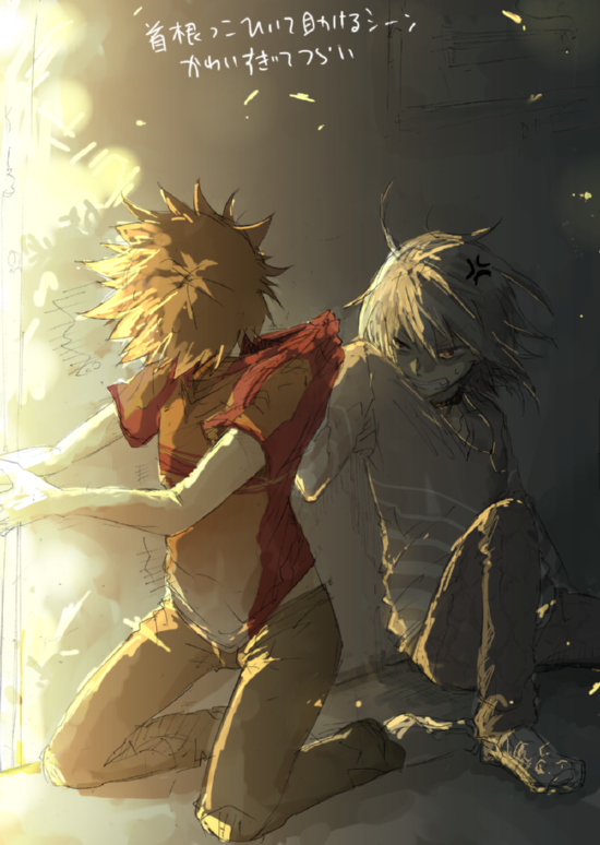 kamijou touma and accelerator (toaru majutsu no index and 1 more) drawn by goskt10trr