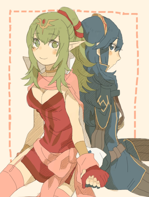 lucina and tiki (fire emblem and 2 more) drawn by aisutabetao