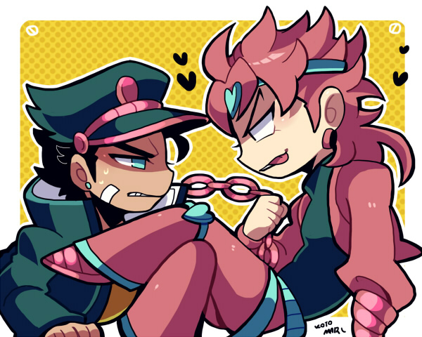 kujo jotaro and dio brando (jojo no kimyou na bouken and 1 more) drawn by kotorai