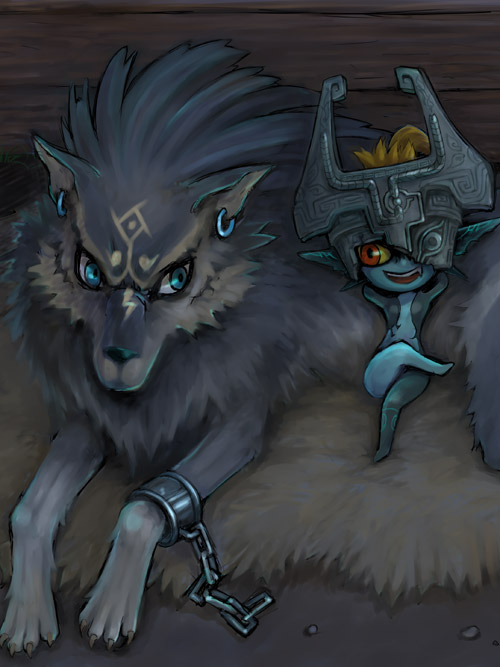 link, midna, and wolf link (the legend of zelda and 1 more) drawn by bliko