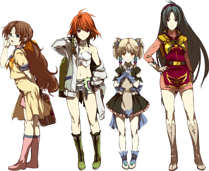 irui guneden, ibis douglas, tsugumi takakura, and sleigh presty (super robot wars)
