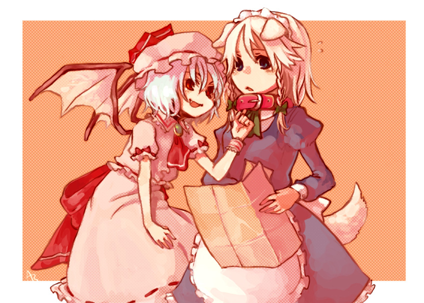 remilia scarlet and izayoi sakuya (touhou) drawn by takishima_asaka