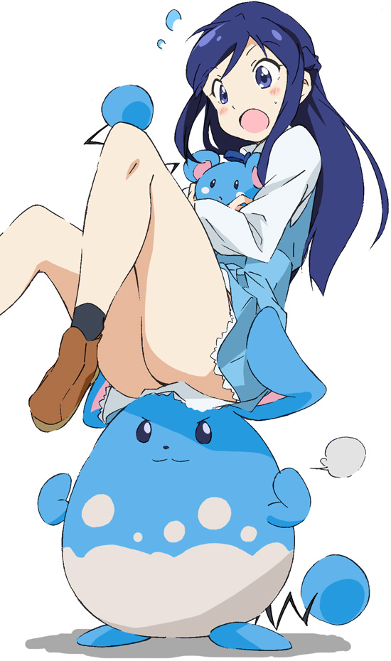 hishikawa rikka, azumarill, and azurill (pokemon and 2 more) drawn by umanosuke