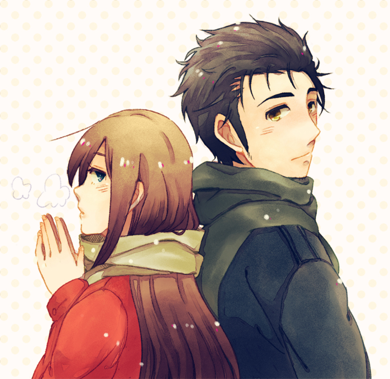 makise kurisu and okabe rintarou (steins;gate) drawn by koike_(coikekke)