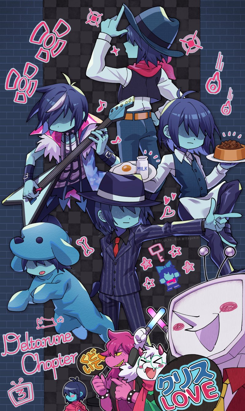 ralsei, susie, ant tenna, and kris (deltarune) drawn by ftr_go_to